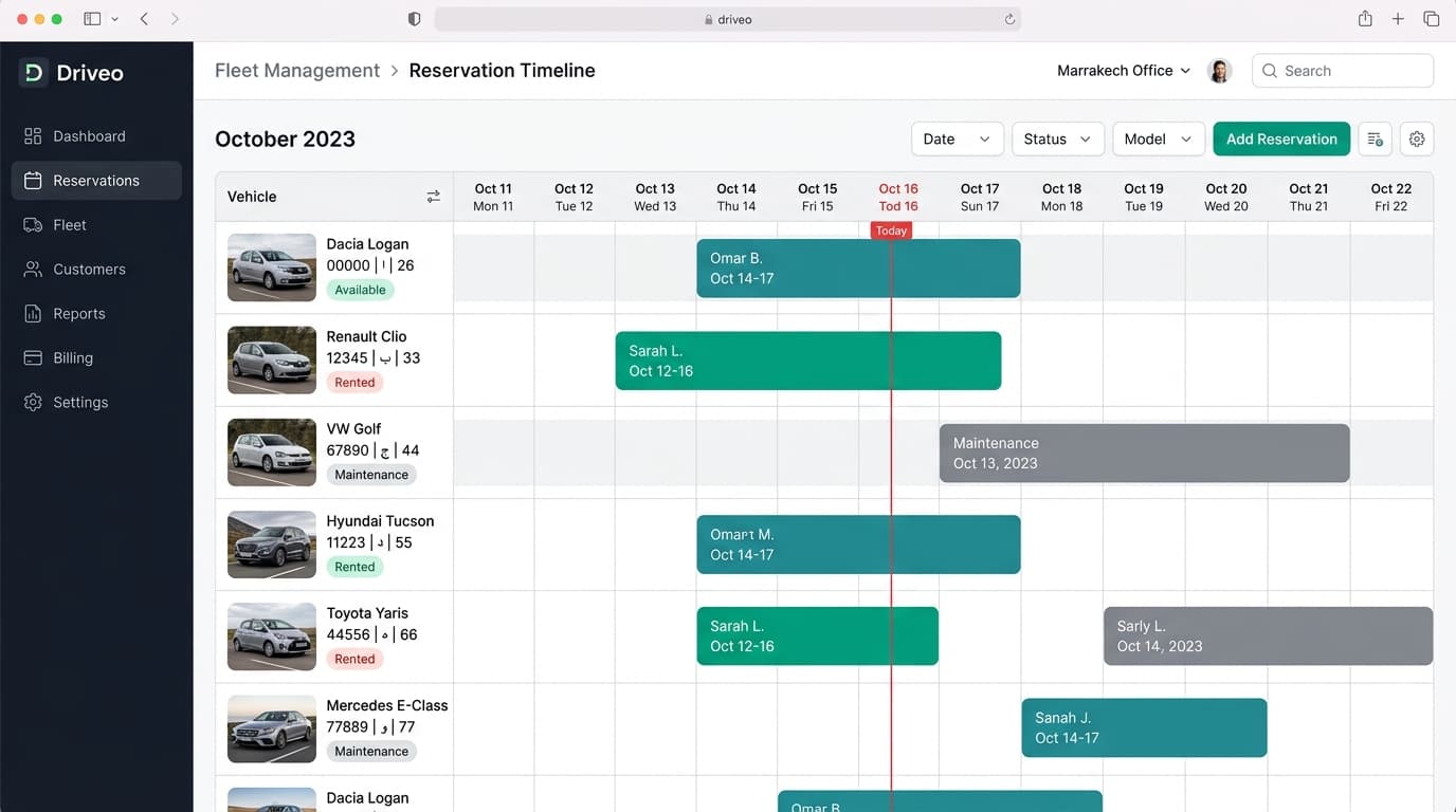 Planning Flotte & Calendrier Dynamique